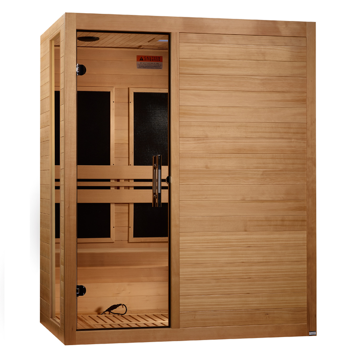 ***New 2026 Model*** Dynamic "Toscana" Low EMF FAR Indoor Infrared Sauna | DYN-6315-05 | 3 Person | Natural Hemlock Wood | Home Spa