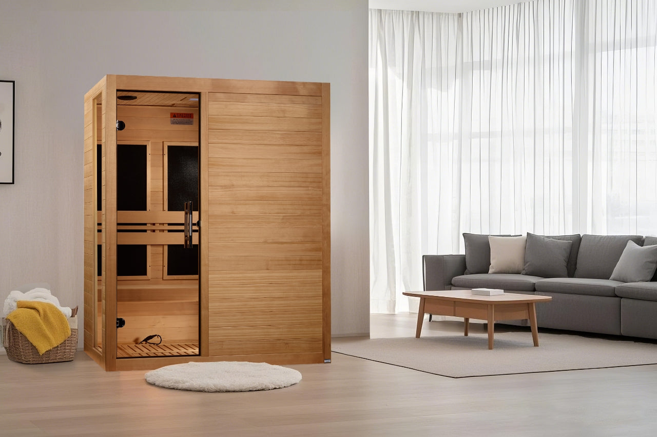 ***New 2026 Model*** Dynamic "Toscana" Low EMF FAR Indoor Infrared Sauna | DYN-6315-05 | 3 Person | Natural Hemlock Wood | Home Spa
