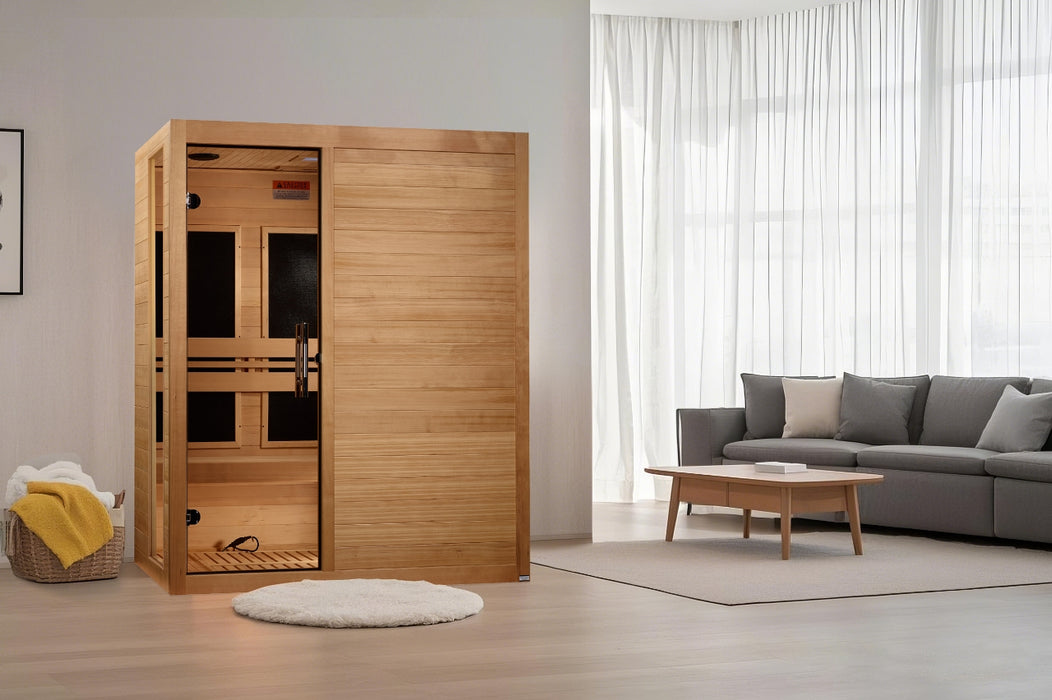 ***New 2026 Model*** Dynamic "Toscana" Low EMF FAR Indoor Infrared Sauna | DYN-6315-05 | 3 Person | Natural Hemlock Wood | Home Spa