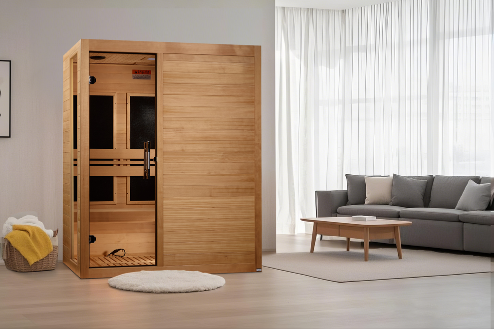 ***New 2026 Model*** Dynamic "Toscana" Ultra Low EMF FAR Indoor Infrared Sauna | DYN-6315-05 Elite | 3 Person | Natural Hemlock Wood | Home Spa