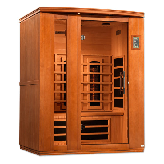 DYNAMIC "Lugano" Full Spectrum Near Zero Infrared Indoor Sauna |  DYN-6336-03 FS | 3 Person | Natural Canadian Hemlock Wood | Home Spa