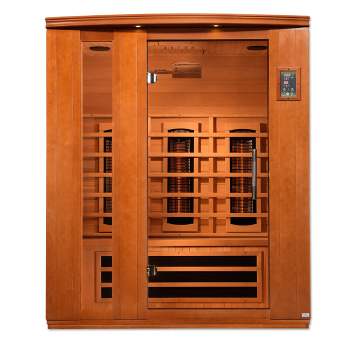 DYNAMIC "Lugano" Full Spectrum Infrared Indoor Sauna |  DYN-6336-03 FS | 3 Person | Natural Canadian Hemlock Wood | Home Spa