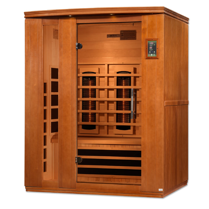 DYNAMIC "Lugano" Full Spectrum Infrared Indoor Sauna |  DYN-6336-03 FS | 3 Person | Natural Canadian Hemlock Wood | Home Spa