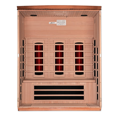 DYNAMIC "Lugano" Full Spectrum Near Zero Infrared Indoor Sauna |  DYN-6336-03 FS | 3 Person | Natural Canadian Hemlock Wood | Home Spa