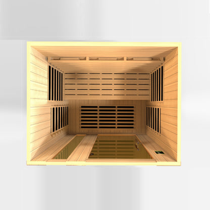 DYNAMIC "Lugano" Full Spectrum Near Zero Infrared Indoor Sauna |  DYN-6336-03 FS | 3 Person | Natural Canadian Hemlock Wood | Home Spa