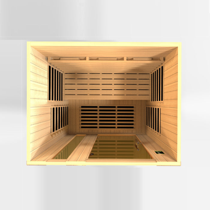 DYNAMIC "Lugano" Full Spectrum Infrared Indoor Sauna |  DYN-6336-03 FS | 3 Person | Natural Canadian Hemlock Wood | Home Spa