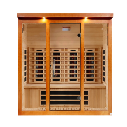 Dynamic Vila Grande | 4-Person Full Spectrum Infrared Indoor Sauna | DYN-6415-03 FS | Canadian Hemlock