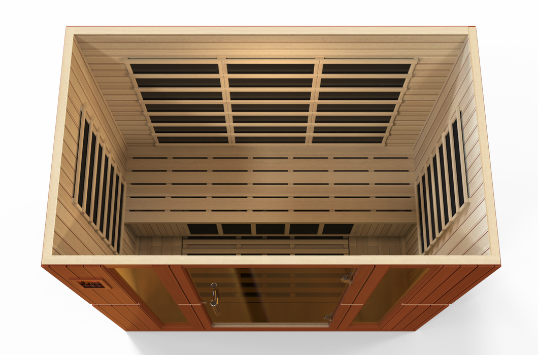 Dynamic "Bergamo" Ultra Low EMF FAR Indoor Infrared Sauna | DYN-6440-01 Elite | 4 Person | Natural Hemlock Wood | Home Spa