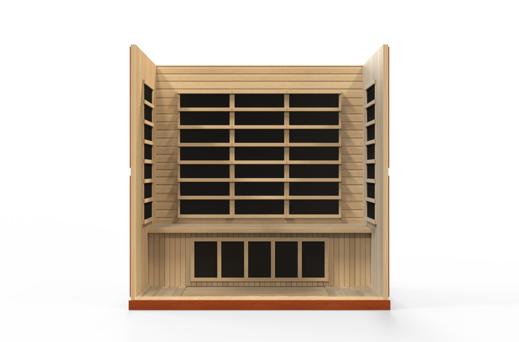 Dynamic "Bergamo" Ultra Low EMF FAR Indoor Infrared Sauna | DYN-6440-01 Elite | 4 Person | Natural Hemlock Wood | Home Spa