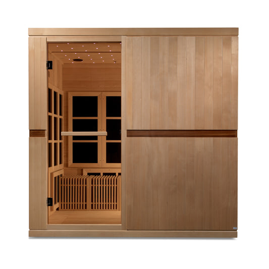 Golden Designs 2025 "Catalonia" Near Zero EMF FAR Infrared Indoor Sauna | GDI-6880-02 Elite |8 Person | Wheelchair Access. | Hot Yoga