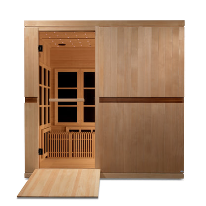 Golden Designs 2025 "Catalonia" Near Zero EMF FAR Infrared Indoor Sauna | GDI-6880-02 Elite |8 Person | Wheelchair Access. | Hot Yoga