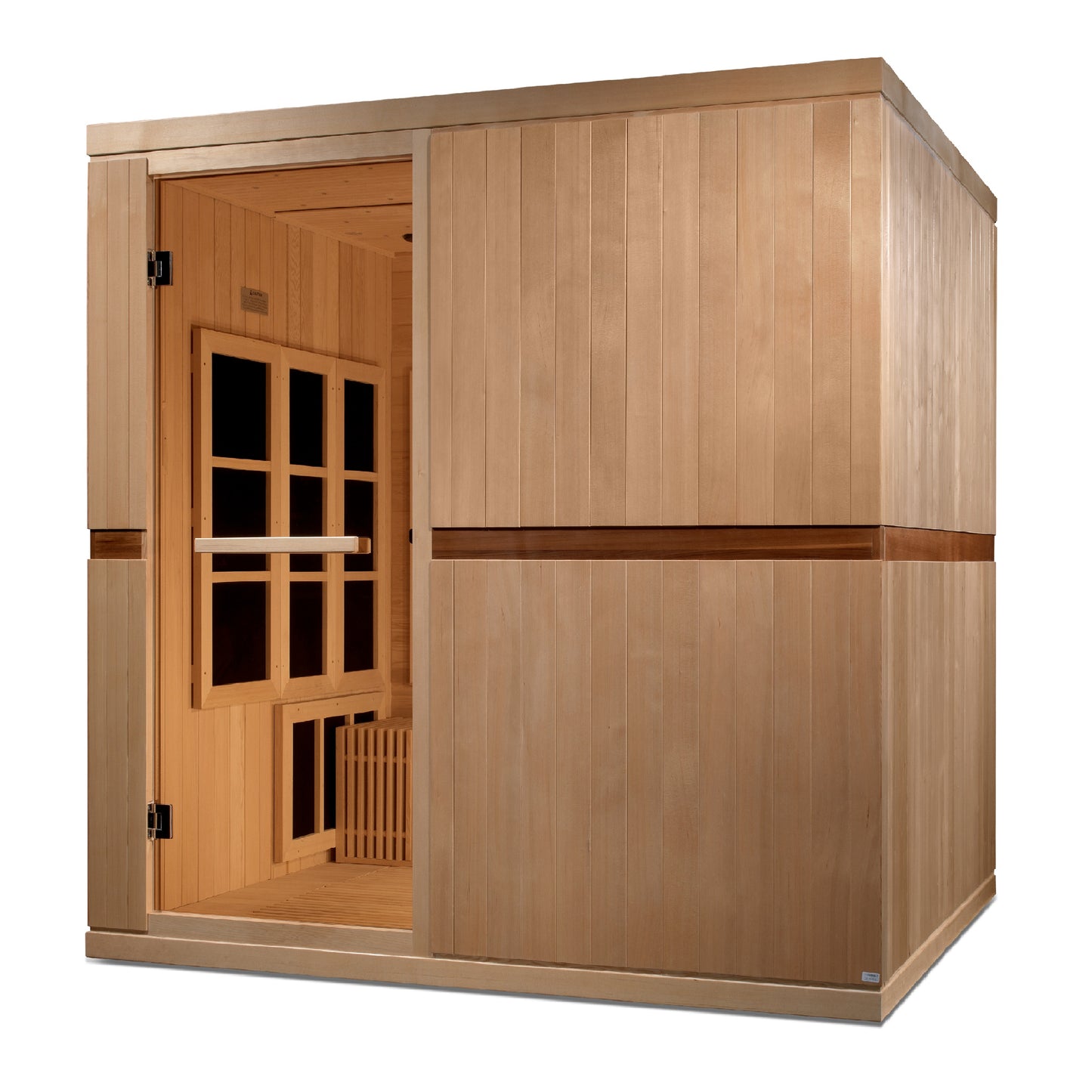 Golden Designs 2025 "Catalonia" Near Zero EMF FAR Infrared Indoor Sauna | GDI-6880-02 Elite |8 Person | Wheelchair Access. | Hot Yoga
