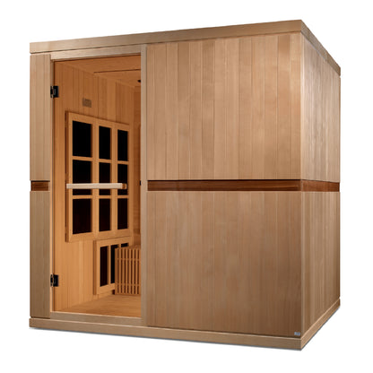 Golden Designs 2025 "Catalonia" Near Zero EMF FAR Infrared Indoor Sauna | GDI-6880-02 Elite |8 Person | Wheelchair Access. | Hot Yoga