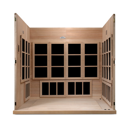Golden Designs 2025 "Catalonia" Near Zero EMF FAR Infrared Indoor Sauna | GDI-6880-02 Elite |8 Person | Wheelchair Access. | Hot Yoga