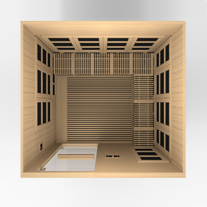 Golden Designs 2025 "Catalonia" Near Zero EMF FAR Infrared Indoor Sauna | GDI-6880-02 Elite |8 Person | Wheelchair Access. | Hot Yoga