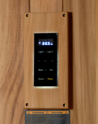 PRE-ORDER MAY 2026: Golden Designs 2025 "Sundsvall" Edition Indoor Traditional Sauna | GDI-7289-02 | 2 Person | Canadian Red Cedar Interior