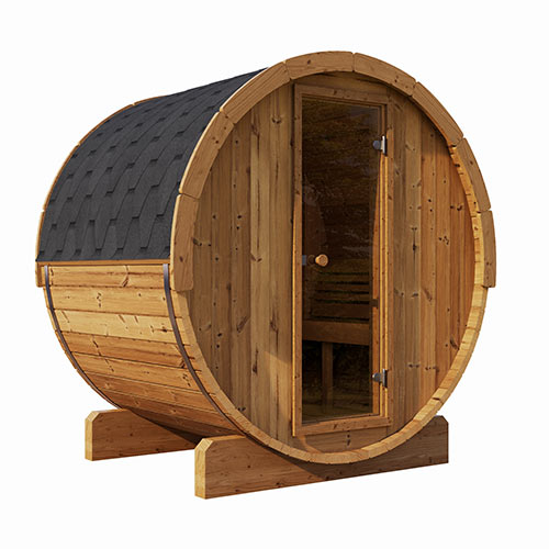 SaunaLife Model E6 Ergo Series 3-person backyard barrel sauna