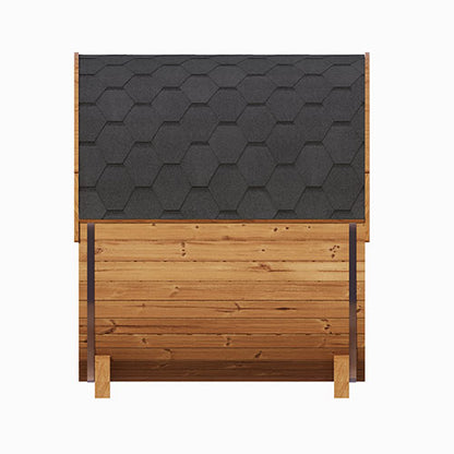 SaunaLife Model E6W Traditional Outdoor Barrel Sauna with Rear Window | ERGO Series | 3-Person