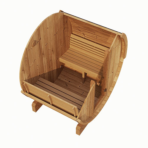 SaunaLife Model E6 Traditional Outdoor Barrel Sauna | ERGO-Series | 3-Person