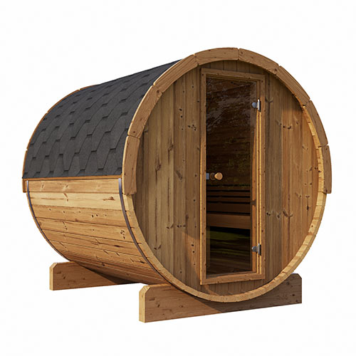 PRE-ORDER MAY 2026:  SaunaLife Model E8 Traditional Outdoor Barrel Sauna | ERGO Series | 6-Person
