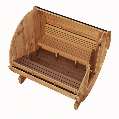 PRE-ORDER MAY 2026:  SaunaLife Model E8 Traditional Outdoor Barrel Sauna | ERGO Series | 6-Person