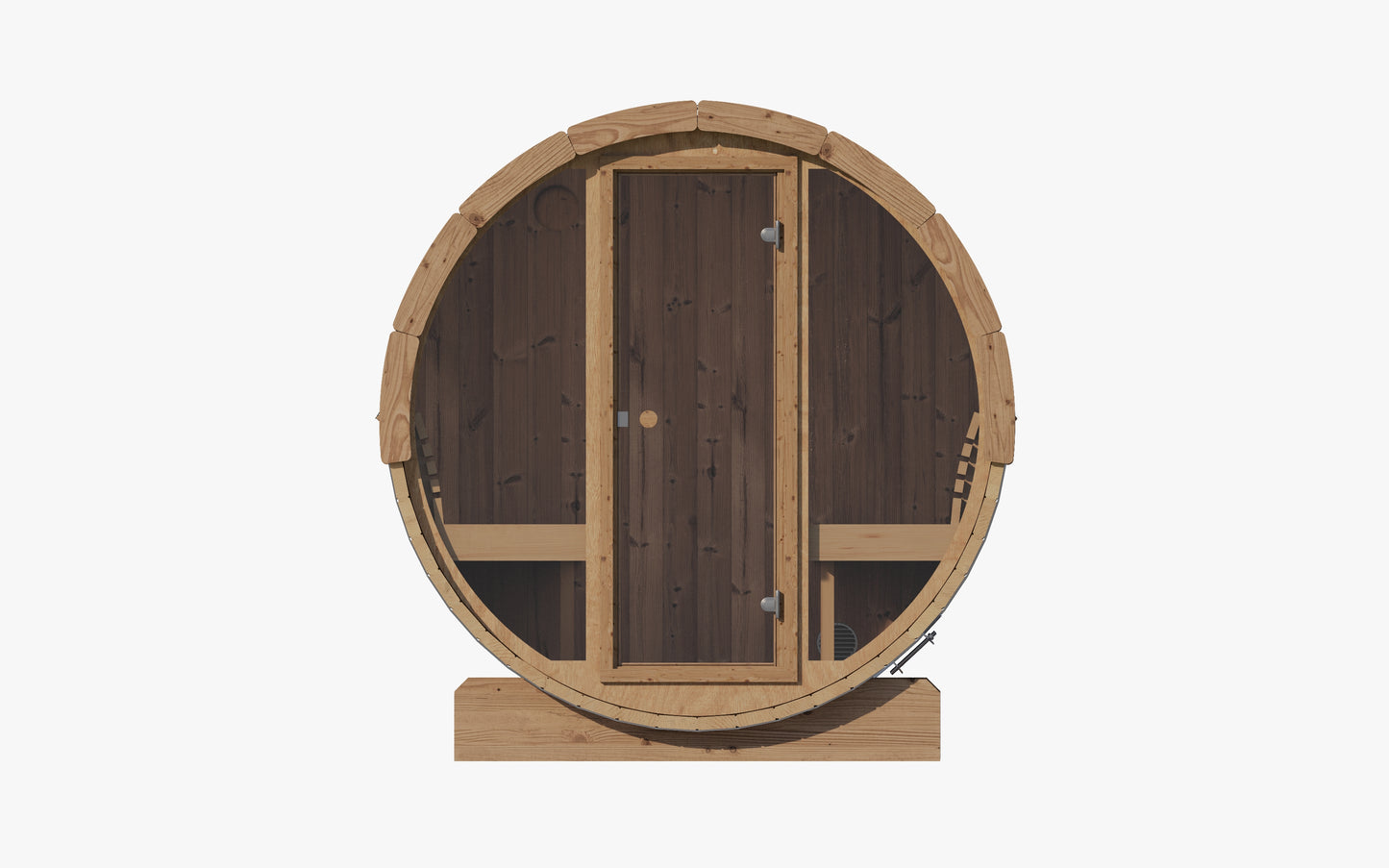 PRE-ORDER JULY 2026:  SaunaLife Model E8G Traditional Outdoor Barrel Sauna | Glass Front | ERGO Series | 6-Person