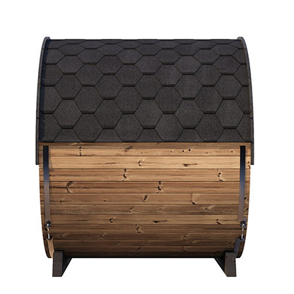 PRE-ORDER MAY 2026:  SaunaLife Model EE8G Traditional Outdoor Barrel Sauna | Ergo Elegance Series | Glass Front | 6-Person