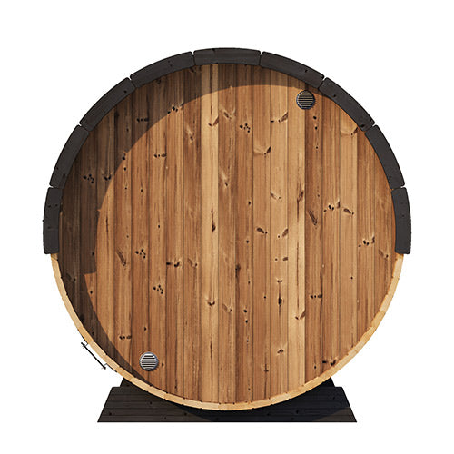 PRE-ORDER MAY 2026:  SaunaLife Model EE8G Traditional Outdoor Barrel Sauna | Ergo Elegance Series | Glass Front | 6-Person