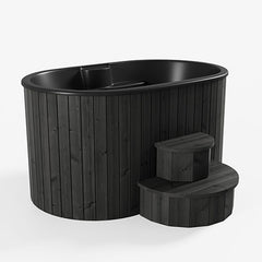 SaunaLife Model S2B Immersion Tub – 2-Person Cold/Hot Therapy, Black Finish