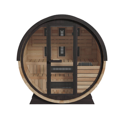 PRE-ORDER SEPTEMBER 2026:  Finnmark FD-7 Outdoor Hybrid Barrel Sauna – Infrared & Traditional 6x6 Thermo-Aspen