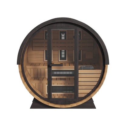PRE-ORDER SEPTEMBER 2026:  Finnmark FD-6 Outdoor Hybrid Barrel Sauna – Infrared & Traditional 6x6 Canadian Cedar