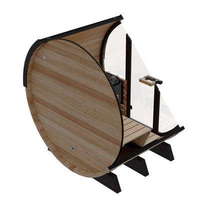 PRE-ORDER SEPTEMBER 2026:  Finnmark FD-7 Outdoor Hybrid Barrel Sauna – Infrared & Traditional 6x6 Thermo-Aspen