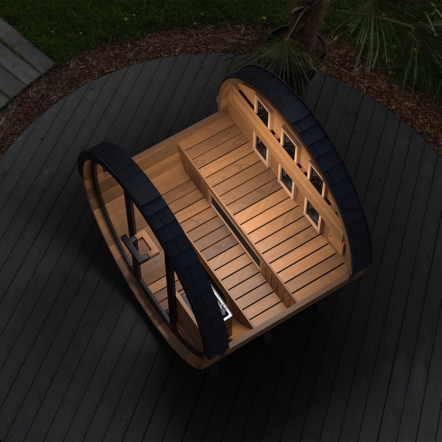 PRE-ORDER SEPTEMBER 2026:  Finnmark FD-6 Outdoor Hybrid Barrel Sauna – Infrared & Traditional 6x6 Canadian Cedar