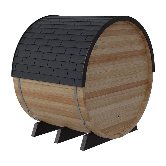 Finnmark FD-7 Outdoor Hybrid Barrel Sauna – Infrared & Traditional 6x6 Thermo-Aspen