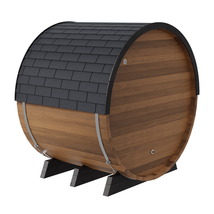 Finnmark FD-6 Outdoor Hybrid Barrel Sauna – Infrared & Traditional 6x6 Canadian Cedar