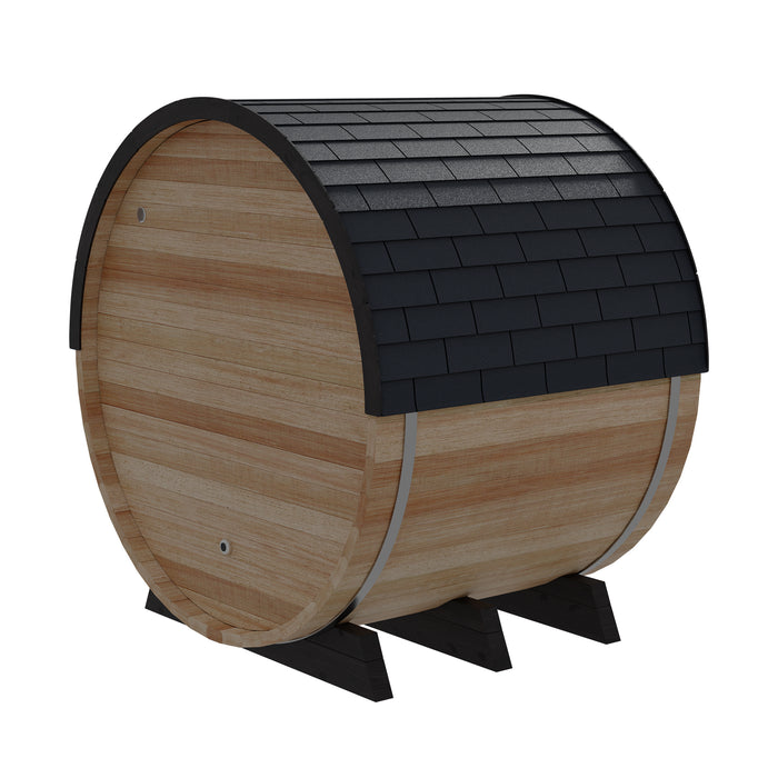 Finnmark FD-7 Outdoor Hybrid Barrel Sauna – Infrared & Traditional 6x6 Thermo-Aspen