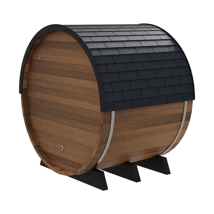 Finnmark FD-6 Outdoor Hybrid Barrel Sauna – Infrared & Traditional 6x6 Canadian Cedar