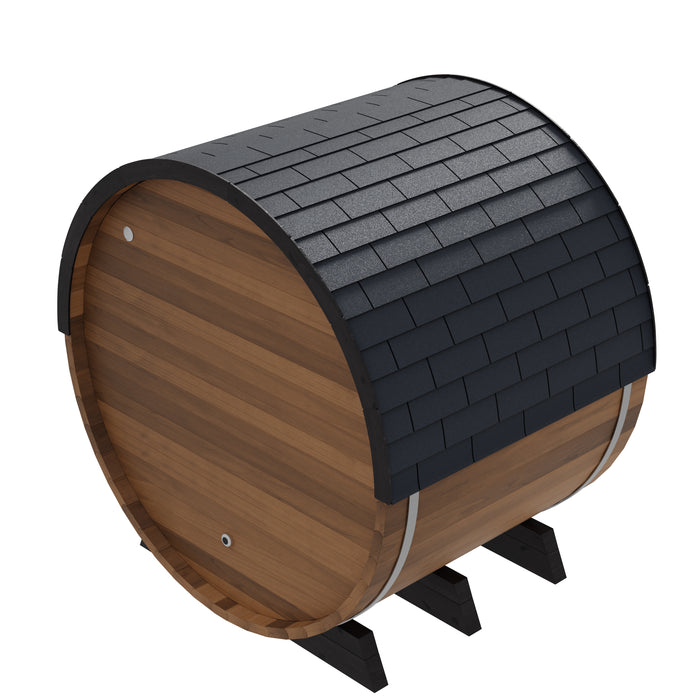 Finnmark FD-6 Outdoor Hybrid Barrel Sauna – Infrared & Traditional 6x6 Canadian Cedar