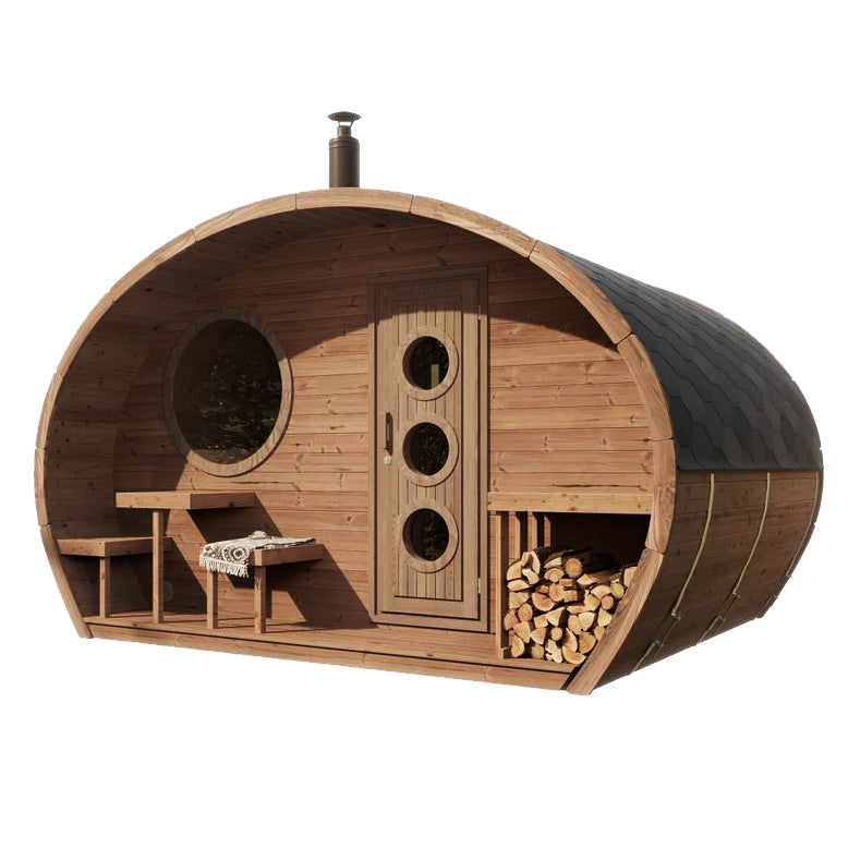 PRE-ORDER JULY 2026:  SaunaLife Model G11 – Garden-Series Traditional Outdoor Home Sauna Kit | 2-Room | Up to 8 Persons