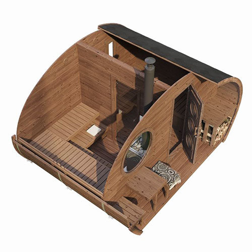 PRE-ORDER JULY 2026:  SaunaLife Model G11 – Garden-Series Traditional Outdoor Home Sauna Kit | 2-Room | Up to 8 Persons