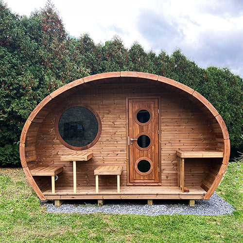 PRE-ORDER JUNE 2026:  SaunaLife Model G11 – Garden-Series Traditional Outdoor Home Sauna Kit | 2-Room | Up to 8 Persons