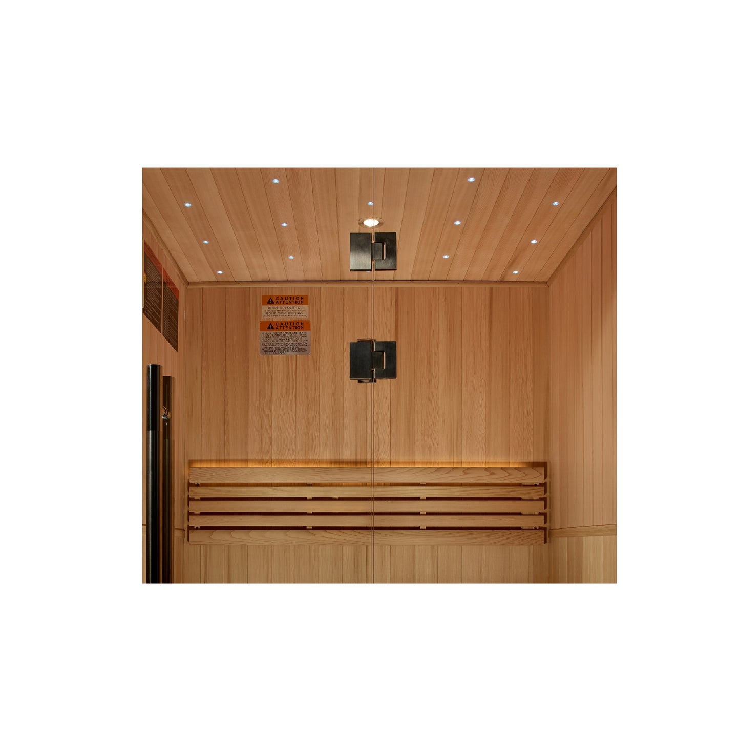 PRE-ORDER MAY 2026: Golden Designs 2025 "Sundsvall" Edition Indoor Traditional Sauna | GDI-7289-02 | 2 Person | Canadian Red Cedar Interior
