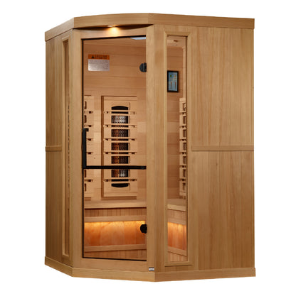 Golden Designs Reserve Edition Full Spectrum Infrared Indoor Sauna with Himalayan Salt Bar | GDI-8035-03 | 3 Person | Natural Reforested Canadian Hemlock