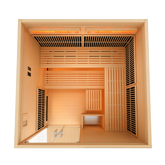 Golden Designs "Toledo" Indoor Hybrid Sauna | Full Spectrum & Harvia Traditional Stove |GDI-8360-01|6 Person