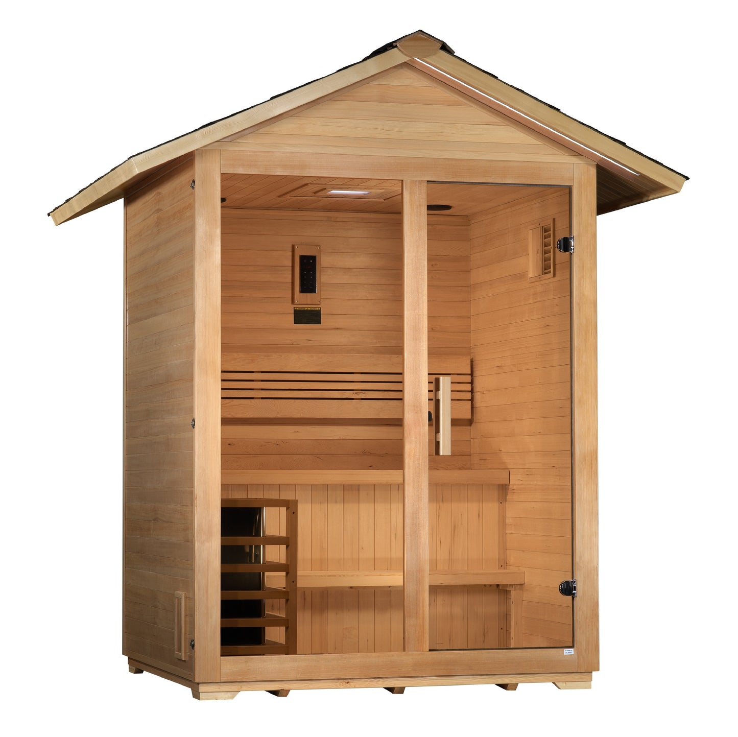 Golden Designs "Arlberg" Traditional Outdoor Sauna | GDI-8103-01 | 3 Person | 100% Natural Reforested Canadian Hemlock
