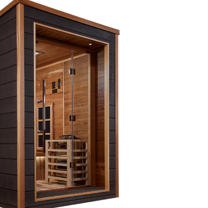 Golden Designs "Karlstad" Outdoor-Indoor PureTech™ Hybrid Full Spectrum Sauna | GDI-8226-01 | 6 Person | Canadian Red Cedar Interior | Home Spa