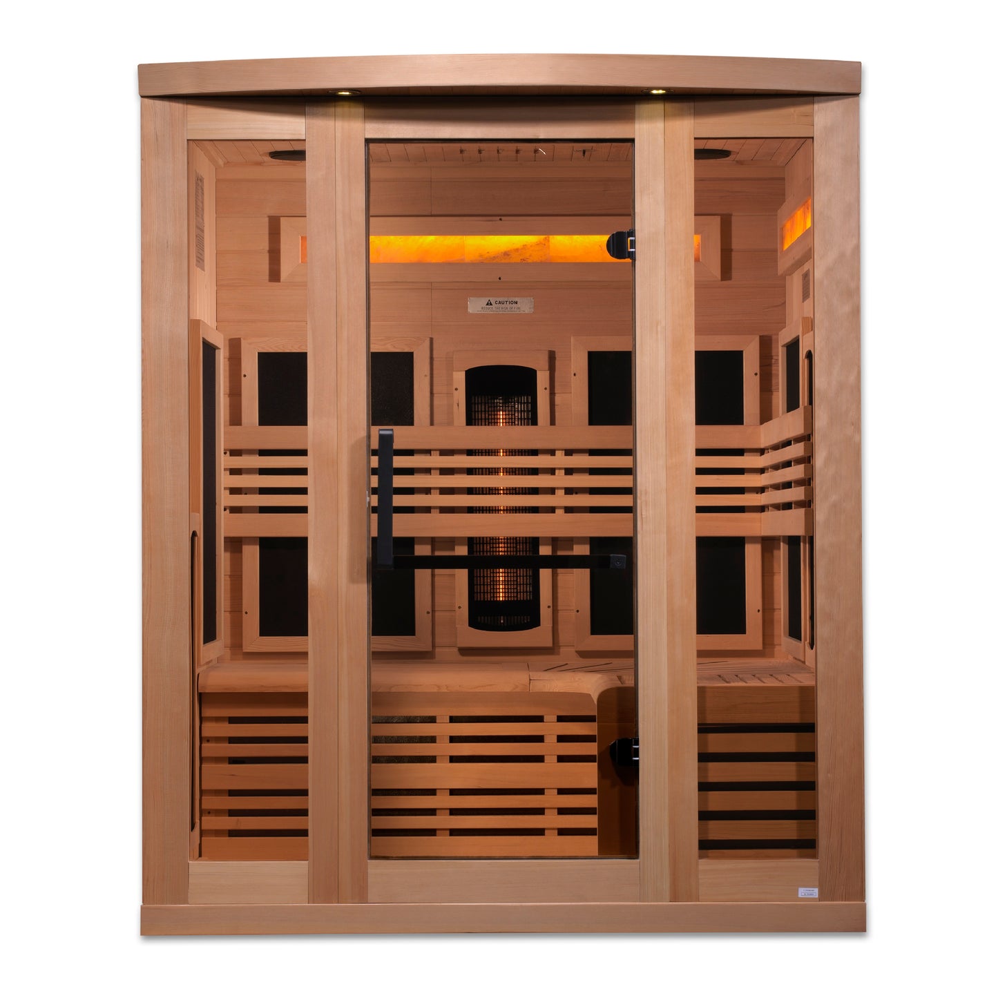 Golden Designs Reserve Edition Full Spectrum Infrared Indoor Sauna with Himalayan Salt Bar | GDI-8230-01 | 3 Person | Natural Reforested Canadian Hemlock