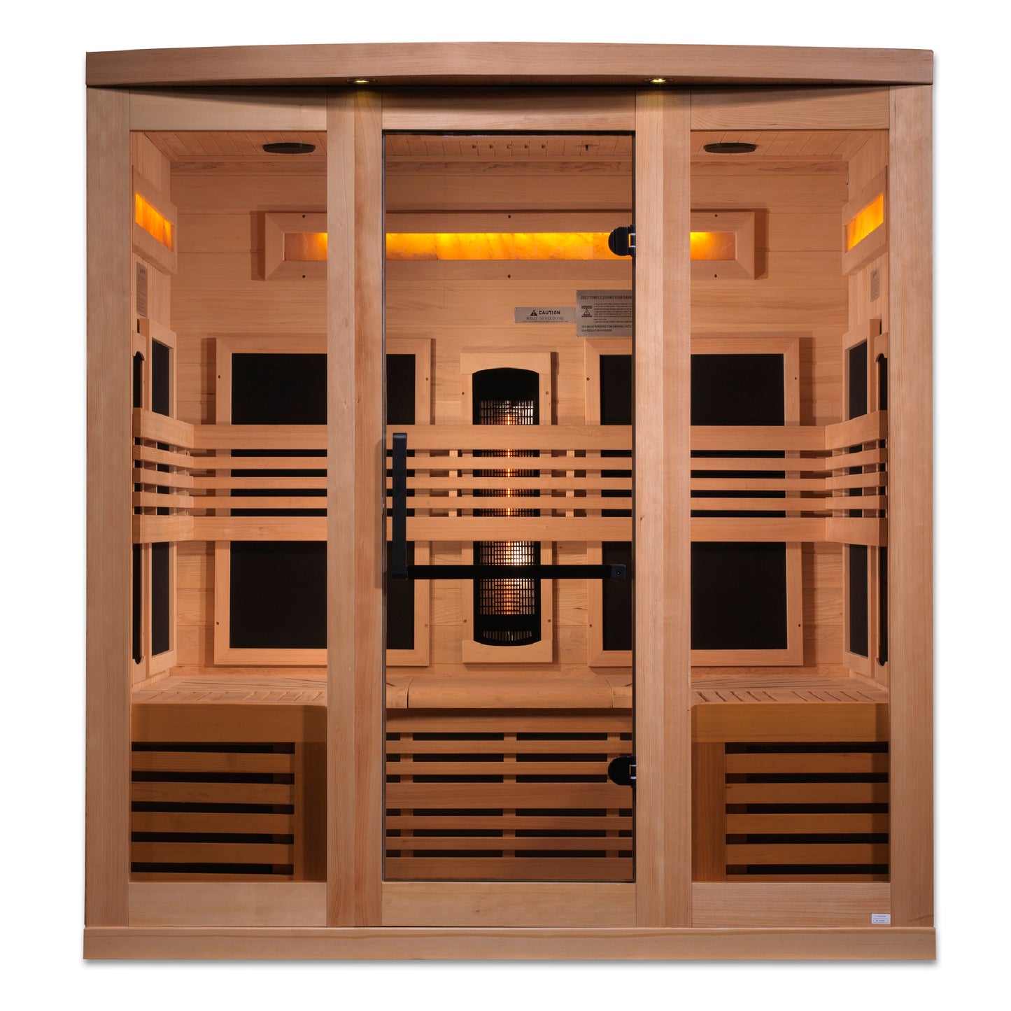 Golden Designs Reserve Edition Full Spectrum Infrared Indoor Sauna with Himalayan Salt Bar | GDI-8260-01  | 6 Person | Natural Reforested Canadian Hemlock