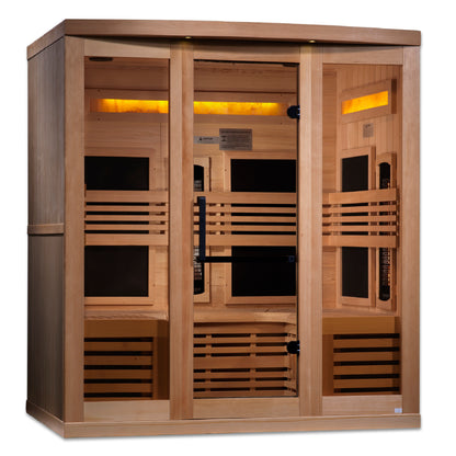 Golden Designs Reserve Edition Full Spectrum Infrared Indoor Sauna with Himalayan Salt Bar | GDI-8260-01  | 6 Person | Natural Reforested Canadian Hemlock