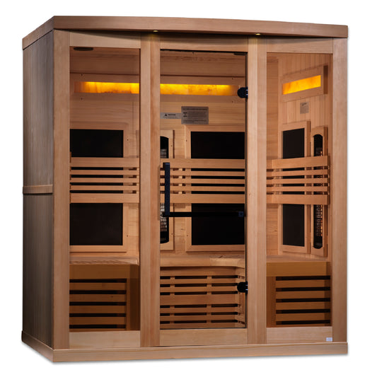 Golden Designs Reserve Edition Full Spectrum Infrared Indoor Sauna with Himalayan Salt Bar | GDI-8260-01  | 6 Person | Natural Reforested Canadian Hemlock